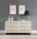 Sage Solid Wood And Natural Cane Wood Dresser - Image 3