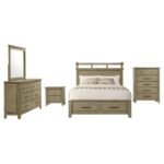HAZLEWOOD 5-PIECE QUEEN BEDROOM SET VINEYARD OAK - Image 2