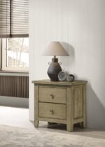 HAZLEWOOD 2-DRAWER NIGHTSTAND BEDSIDE TABLE VINEYARD OAK - Image 2