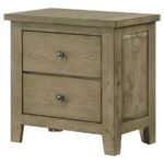 HAZLEWOOD 2-DRAWER NIGHTSTAND BEDSIDE TABLE VINEYARD OAK - Image 4