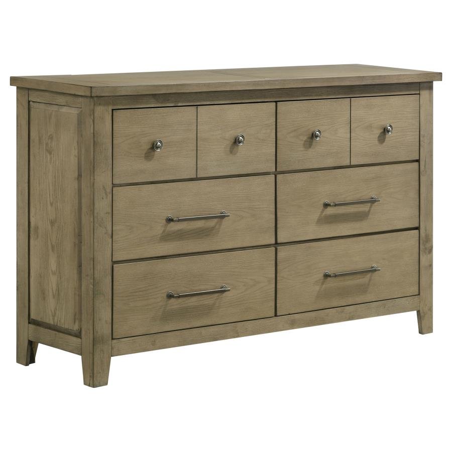207533_02x900.jpg HAZLEWOOD 6-DRAWER BEDROOM DRESSER CABINET VINEYARD OAK - Image 1