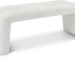 Arc Boucle Fabric Upholstered Bench