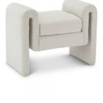Stylus 31.5" Boucle Fabric Upholstered Bench