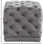 Stella Velvet Upholstered Stool - Image 3