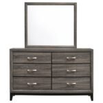 WATSON 6-DRAWER DRESSER WITH MIRROR GREY OAK - Image 3