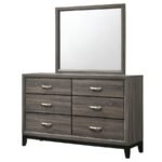 WATSON 6-DRAWER DRESSER WITH MIRROR GREY OAK - Image 4