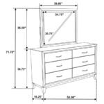 WATSON 6-DRAWER DRESSER WITH MIRROR GREY OAK - Image 12