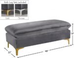 Naomi Velvet Upholstered Bench - Image 3