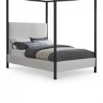 James Linen Textured Fabric Upholstered Bed