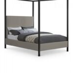 James Linen Textured Fabric Upholstered Bed