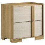 HYLAND 2-DRAWER NIGHTSTAND BEDSIDE TABLE NATURAL