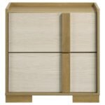 HYLAND 2-DRAWER NIGHTSTAND BEDSIDE TABLE NATURAL - Image 3