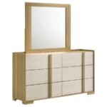 HYLAND 6-DRAWER DRESSER WITH MIRROR NATURAL