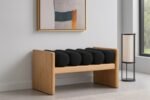 Waverly Boucle Fabric Upholstered Bench - Image 2