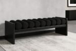 Waverly Boucle Fabric Upholstered Bench - Image 2