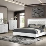 CASSIA 5-PIECE QUEEN LED BEDROOM SET WHITE HIGH GLOSS