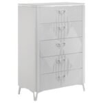CASSIA 5-PIECE QUEEN LED BEDROOM SET WHITE HIGH GLOSS - Image 11