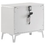 CASSIA 2-DRAWER NIGHTSTAND BEDSIDE TABLE WHITE HIGH GLOSS - Image 4