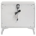 CASSIA 2-DRAWER NIGHTSTAND BEDSIDE TABLE WHITE HIGH GLOSS - Image 5