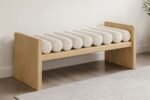 Waverly Boucle Fabric Upholstered Bench - Image 2