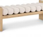 Waverly Boucle Fabric Upholstered Bench