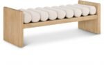 Waverly Boucle Fabric Upholstered Bench