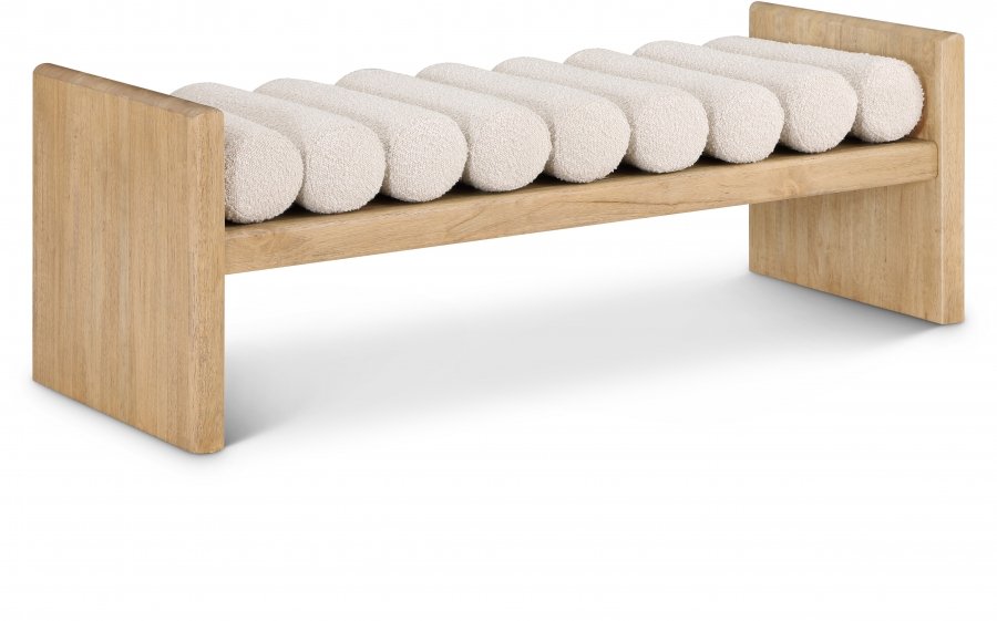 21581.jpg Waverly Boucle Fabric Upholstered Bench - Image 1