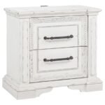 MCKINNEY 2-DRAWER NIGHTSTAND WITH DUAL USB VINTAGE WHITE