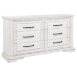 MCKINNEY 6-DRAWER BEDROOM DRESSER CABINET VINTAGE WHITE