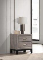 WATSON 2-DRAWER NIGHTSTAND BEDSIDE TABLE LIGHT TAUPE - Image 2