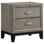 WATSON 2-DRAWER NIGHTSTAND BEDSIDE TABLE LIGHT TAUPE