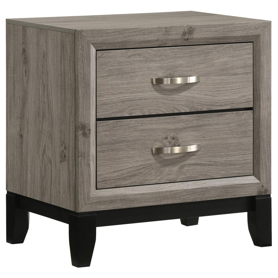 215912_02x900.jpg WATSON 2-DRAWER NIGHTSTAND BEDSIDE TABLE LIGHT TAUPE - Image 1