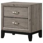 WATSON 2-DRAWER NIGHTSTAND BEDSIDE TABLE LIGHT TAUPE - Image 4