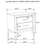 WATSON 2-DRAWER NIGHTSTAND BEDSIDE TABLE LIGHT TAUPE - Image 13