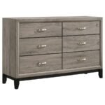 WATSON 6-DRAWER BEDROOM DRESSER CABINET LIGHT TAUPE