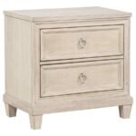 PEMBROKE 2-DRAWER NIGHTSTAND BEDSIDE TABLE WASHED OAK