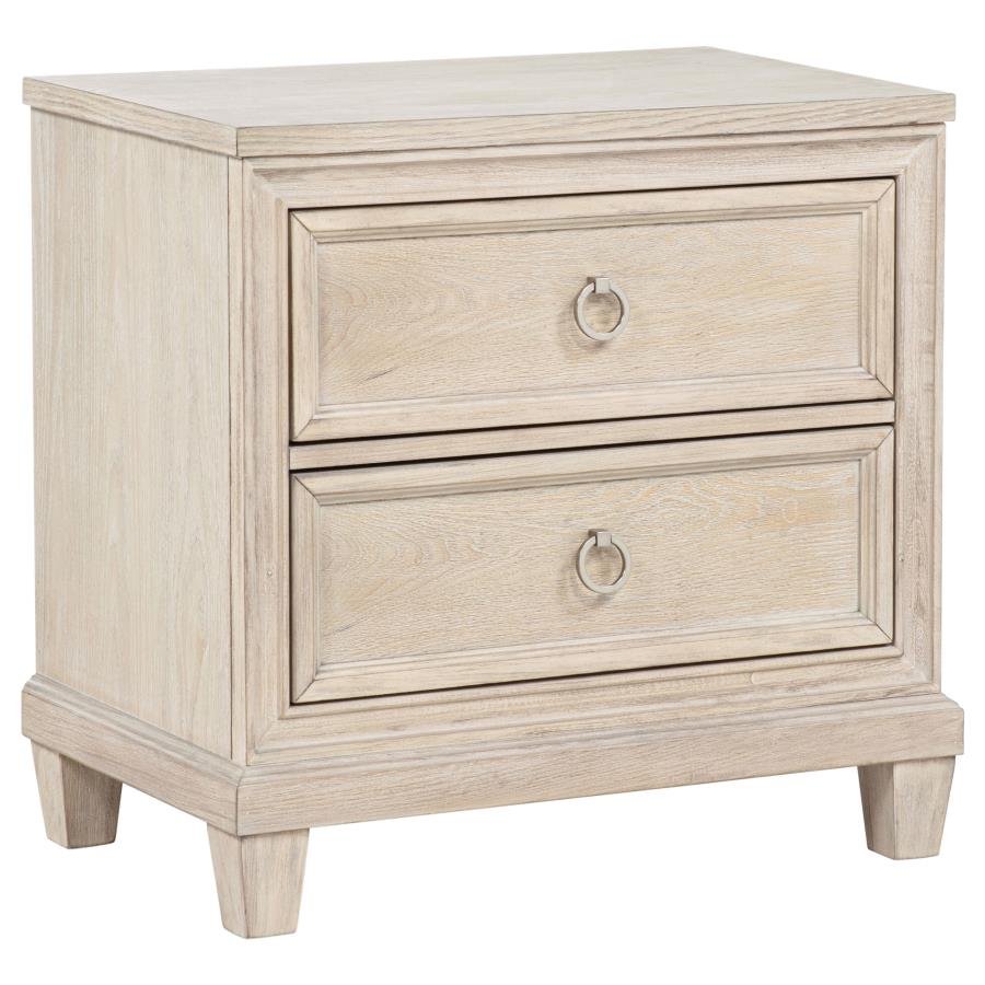 215922_02x900.jpg PEMBROKE 2-DRAWER NIGHTSTAND BEDSIDE TABLE WASHED OAK - Image 1