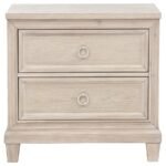 PEMBROKE 2-DRAWER NIGHTSTAND BEDSIDE TABLE WASHED OAK - Image 3