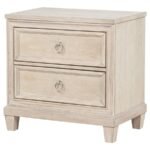 PEMBROKE 2-DRAWER NIGHTSTAND BEDSIDE TABLE WASHED OAK - Image 4