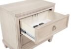 PEMBROKE 2-DRAWER NIGHTSTAND BEDSIDE TABLE WASHED OAK - Image 10