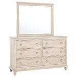 PEMBROKE 6-DRAWER BEDROOM DRESSER WITH MIRROR WASHED OAK
