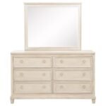 PEMBROKE 6-DRAWER BEDROOM DRESSER WITH MIRROR WASHED OAK - Image 3