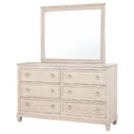 PEMBROKE 6-DRAWER BEDROOM DRESSER WITH MIRROR WASHED OAK - Image 4