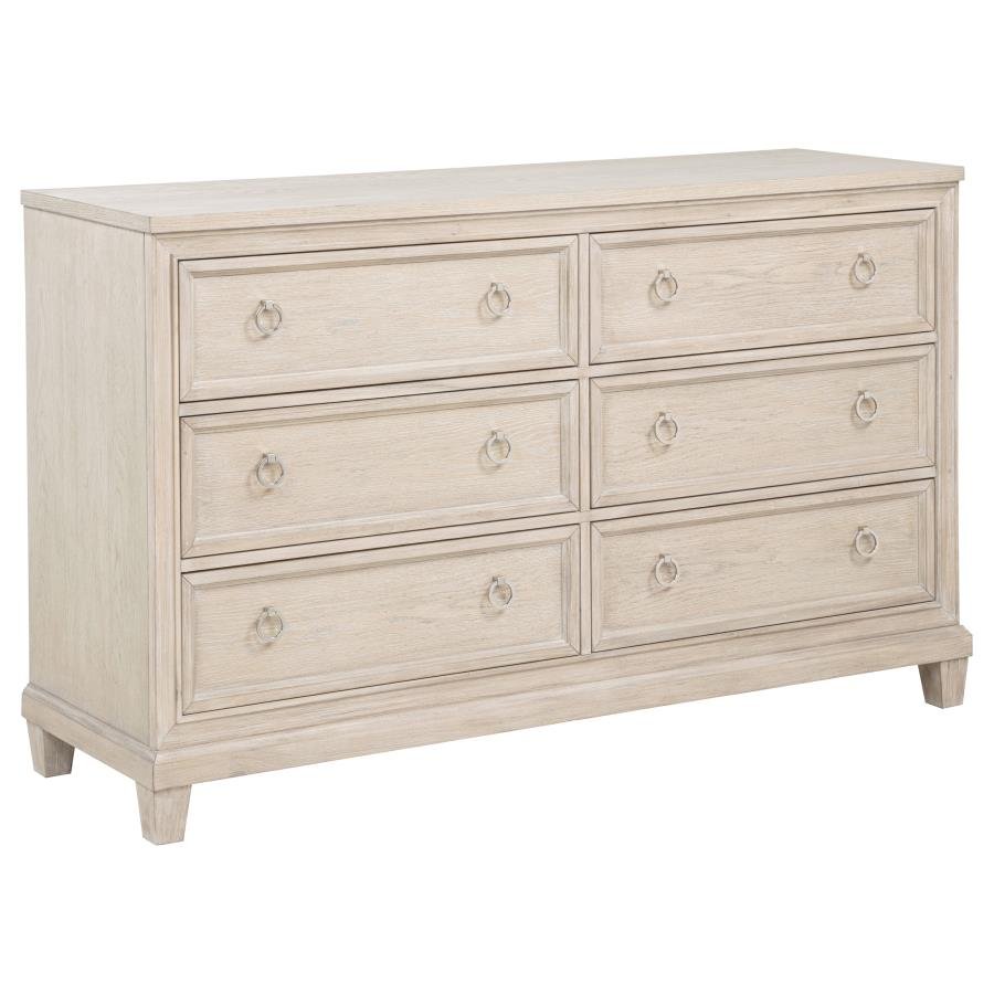 215923_02x900.jpg PEMBROKE 6-DRAWER BEDROOM DRESSER CABINET WASHED OAK - Image 1
