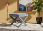 Nixon Velvet Upholstered Stool - Image 2