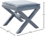 Nixon Velvet Upholstered Stool - Image 3