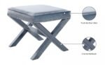 Nixon Velvet Upholstered Stool - Image 4