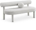 Parlor Boucle Fabric Upholstered Bench