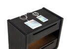 LEANDRO 2-DRAWER LED NIGHTSTAND WITH USB BURNISHED BLACK - Image 10