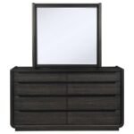 LEANDRO 8-DRAWER BEDROOM DRESSER WITH MIRROR BURNISHED BLACK - Image 3